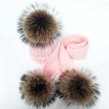 Women Winter Scarf 2025 fur pompom Scarves Thick Warm Headband Lady shawls Wraps Blanket Female hat scarf set
