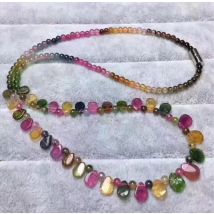 Großhandel RongDe Turmalin Natürliche Stein Halskette Mit Regentropfen Anhänger Prinzessin Halskette Für Frauen Geburtstag Geschenk Schmuck