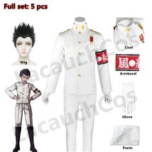 Anime Kiyotaka Ishimaru Uniforms Cosplay Costumes Dangan Ronpa Coat Pants Full Sets Boys Black Wigs Halloween cosplay Clothes