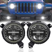 2 sztuk 7 Cal reflektory LED z JL uchwyt montażowy adaptery dla Jeep Wrangler JK JL JLU Sahara Rubicon Gladiator JT 2018-2022