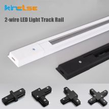 0.5M 1M Aluminum Track Rail 2 Wire LED Track Light Thick Rails Straight/L Connector Jointer For Store Home Spotlight Fitting