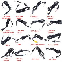 DC-Stromkabel, Kabelstecker, DC-Buchse, Ladegerät, Adapterstecker, Netzteilkabel für Samsung, HP, Dell, Sony, Toshiba, Asus, Acer, Lenovo
