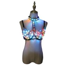 Nachtclub Ds Sexy LED Bh Bunten Flash Diamant Bh DJ Sänger Dance Licht-up bh Event & Partei Liefert