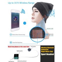 Winter Elastic Wireless Beanie Fleece Liner Knitted Hat Hand-free Headset Speaker Mic Stereo Magic Music Smart Bluetooth Cap