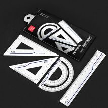 Youpin 4 in 1 Fizz Metall Herrscher Briefpapier Set Aluminium Legierung Multifunktionale Kombination Lineal Lineal Winkelmesser Dreieck Zeichnung