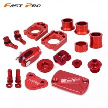 Motorrad CNC Achsblock & Vorder-/Hinterradnabe Spacer & Bremsleitungsklemme & Bremsgabel-Set für CRF250R 10-17 CRF450R 04-16