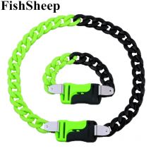 FishSheep Erklärung Acryl Kette Lock Anhänger Halskette Für Männer Frauen Punk Lange Kette Schnalle Choker Halsketten Mode Schmuck