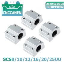 4PCS Linear Motion Kugellager Aluminium Gleitblock Buchse SCS8UU SCS12UU 16UU 20UU 25UU Linear Welle Lager Für CNC Teile