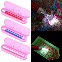 1set 5D Diamond Painting Tool Lighting Drill Pen with Accessories Angled Tip Point Drill Pen Kits DIY Sewing Crafts Tool