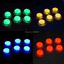 6PCS LED Arcade Button Kit 5V Beleuchtete Push Copy Sanwa Schalter für DIY Raspberry Pi MAME PC Pandora Spiel