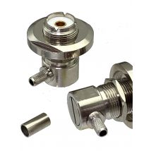 1pcs Connector UHF SO239 female Jack Nut bulkhead crimp RG58 RG142 LMR195 Right angle RF Coaxial Wire Terminals