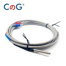 CG 4mm*30mm K J PT100 1m 2m 3m 5m 10m Typ sondy Ekranowany drut oplotowy Termopara Czujnik temperatury do regulatora temperatury