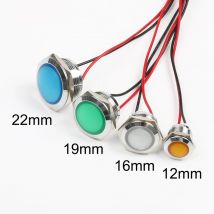 12mm16mm19mm22mm Waterproof Metal Spherical Round Indicat Signal lamp LIGHT LED with wire red yellow blue green decoration