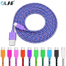 OLAF Nylonowy pleciony kabel USB typu C 1M 2M 3M Szybkie ładowanie danych Kabel USB typu C do Samsung S9 S10 Xiaomi mi9 mi8 Huawei Type-c