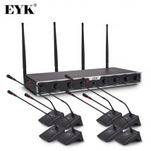 EYK-Sistema de micrófono de cuello de cisne EFU8, profesional, 8 canales, UHF, conferencia, inalámbrico, sonido claro, perfecto para sala de reuniones