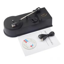 EC008B Mini tragbarer Plattenspieler, Vinyl-Plattenspieler, Aufnahme auf MP3-Konverter, unterstützt 33/45PRM-Phonographen