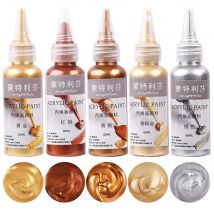 60 ml Acrylfarbe Metallic Gold Silber Kupfer für Epoxidharz Schmuckherstellung Gips Puppe handgemachte DIY Farbstoff Pigment