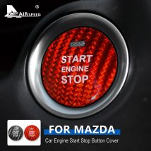 Echte harte Kohle faser für Mazda Axela Atenza CX-8 MX-5 CX-3 CX-4 CX-5 Zubehör Motor Start Stopp Schalter Knopf Abdeckung Aufkleber