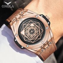 Luxus Gold Top Marke Mode Cusual Quarzuhr Männer Ungewöhnliche Einzigartige Wasserdichte Armbanduhr Männlich Relogio Masculino Ehemann Geschenk