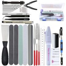 Model Building Tool Set 42 in 1 Combo Accessories Kit Cut Tweezers Pliers for Gundam Military Hobby DIY Grinding Polishing Drill