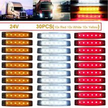 24V 10/30 Pcs LED camion rimorchio indicatore di camion indicatore laterale luce impermeabile con lampada stroboscopica e-marke