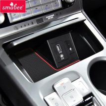 Smabee LHD for Hyundai Kona EV Elektro MY 2020 - 2022 Electric Car Anti-Slip Gate Slot Cup Mat Non-slip Door Groove Pad