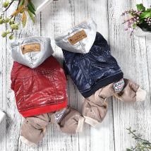 Helle Leder-Luxus-Overalls für Hunde, Winter, Senior, Parkas, Daunen, Haustier, Schnee, Kapuzenpullover, Kostüme, kleine, mittelgroße Tier-Bichon-Kleidung
