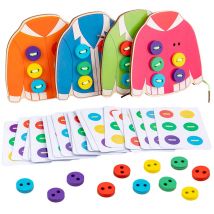 1set kinder spaß montessori lernen grundlegende lebensfähigkeiten lehrmittel kleidung threading taste nähen brettspiel pädagogisches spielzeug