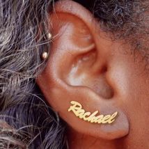 1 Paar benutzer definierte Name Ohrringe für Frauen personal isierte Edelstahl Anfangs buchstaben Typenschild Ohr stecker Weihnachts schmuck Geschenk