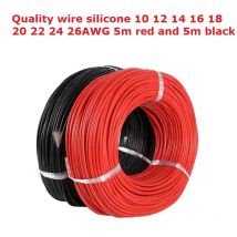 10 meter/los Hohe Qualität draht silikon 10 12 14 16 18 20 22 24 26 AWG 5m rot und 5m schwarz farbe für ESC motor batterie