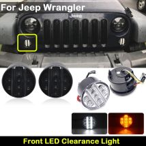Per Jeep Wrangler JK 2007-2017 lente trasparente o affumicata Car front LED ambra indicatore di direzione luci di posizione bianche lampada da corsa