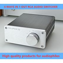 Premium 4-in-1-out-RCA-Schaltkasten, Stereo-Signalquelle, Eingangswahlschalter, Audio-Umschalter, Splitter, Schalterverteiler, Verbundbox