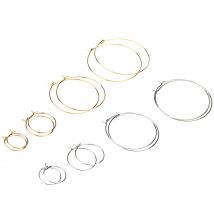 12 teile/los Edelstahl 6 teile/los Goldene Großen Kreis Draht Hoops Schleife Ohrringe Für DIY Baumeln Ohrring Schmuck Machen Hand Made