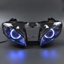 Motorcycle Head Lamp Light Custom Blue Angel Eyes HID Projector Conversion Headlight Assembly For Yamaha YZF-R6 YZF R6 2006-2007