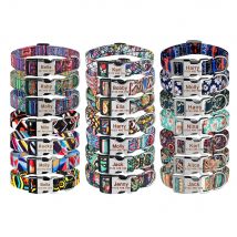 Pitbull Kleine Große Medium Pet Gravierte name Hunde Halsbänder Einstellbare Nylon Custom Name Freies Typenschild Hund Kragen Gedruckt ID Tag