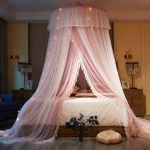 Hängen Dome Moskito Net Bett Baldachin Romantische Doppel Schicht Garn Bett Volant Anti-moskito Home Textilien Decor Bettdecke Vorhang