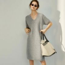 Europäischen und Amerikanischen trend V-ausschnitt hohe-grade kaschmir pullover frauen kurzarm