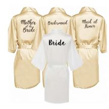 Matrimonio Sposa Abiti da damigella d'onore per le donne Regali per feste da sposa Abito da squadra Abito in raso di seta Indumenti da notte Kimono Accappatoio estivo sexy