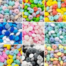 Carino-Idea 20 Pz Perline di Lenticchie In Silicone 12 MILLIMETRI Per Bambini Abaco Perline Dentizione BPA Libero Neonato Roditore Ciuccio Catena Giocattolo Articoli Per Bambini