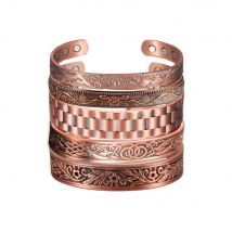Vinterly Reines Kupfer Armband Männer Magnetische Vintage Einstellbare Hohe Magnet Offene Manschette Armreifen Gesundheit Energie Schmuck für Männliche Frauen