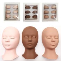 Wimpernverlängerungs-Trainings kit Silikon-Mannequin-Modell kopf mit abnehmbaren Ersatz lidern, gepfropfte Wimpern-Trainings werkzeugen