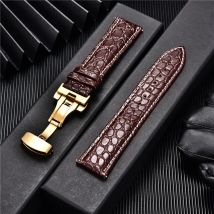 Krokodil Muster Luxus Design Leder Uhrenarmbänder mit Automatische Schnalle Männer Uhr Band 18mm 20mm 22mm 24mm uhr Riemen