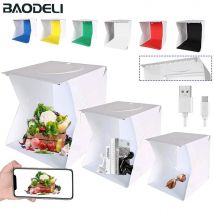 Pieghevole Lightbox 20/30/40cm Fotografia portatile Tenda da studio fotografico LED Softbox Kit di sfondo USB Mini Light Box per fotocamera DSLR