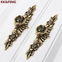KK&FING Europäische Rose Blume Küchenschrank Griffe Zinklegierung Elfenbeinweiß Schubladenknöpfe Kleiderschrank Schranktürgriffe Hardware