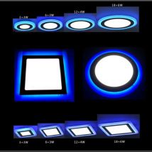 6 W 9 W 16 W 24 W LED-Deckeneinbauleuchte Painel-Lampe Heimdekoration rundes quadratisches LED-Panel-Downlight Blau + Weiß 2 Farben