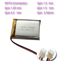 3.7V 1200 mAh 4.44Wh Rechargeable Polymer Li LiPo Battery 103040 JST 2pin 1.5 2.0 2.54mm For Game