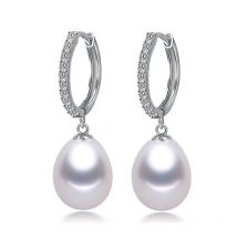 ZHBORUINI 2024 Perle Ohrringe Echte Natürliche Süßwasser Perle 925 Sterling Silber Ohrringe Für Frau Edlen Schmuck Tropfen Ohrringe