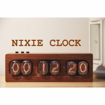 Ghxamp in-12 glüh röhre uhr retro nexie uhr diy kreative home audio desktop verzierungen pterocarpus
