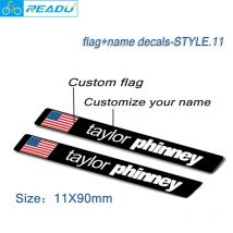 Rennrad-Rahmen-Flaggen-Namenaufkleber, individuelle Fahrer-ID-Aufkleber, Fahrrad-MTB-Aufkleber, individuelle Flagge, individueller Namensstil 11