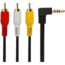 3,5-mm-Stecker auf 3 Cinch-Camcorder-Audio-Video-A/V-Kabel, 1,2 m, für Sony JVC Panasonic Canon Samsung Camcorder